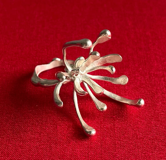 Chrystanthemum Ring 0.01 in Silver