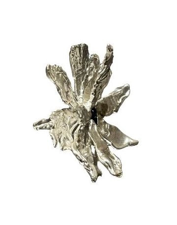 Abstract Nymphea in Silver with Indygo Tourmaline