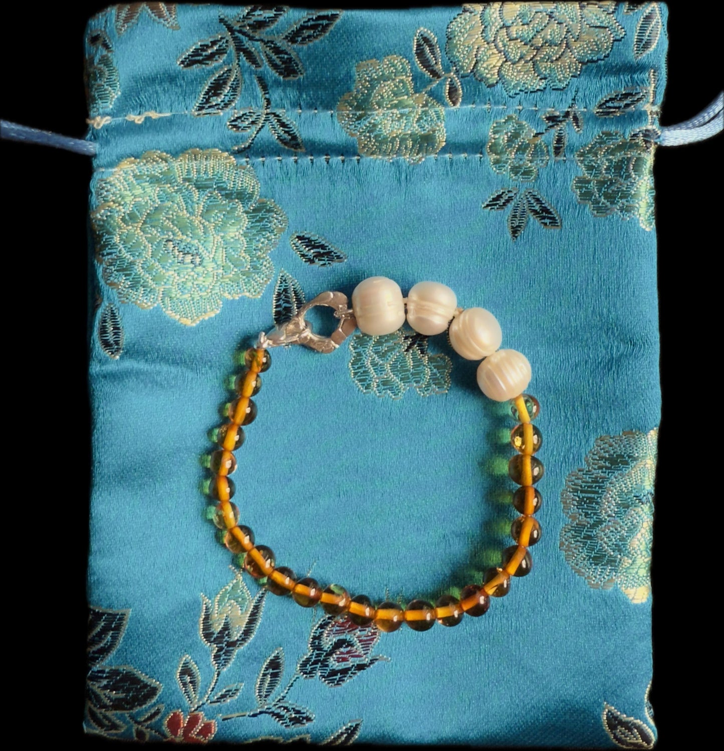 Baltic amber with pearls Bracelet