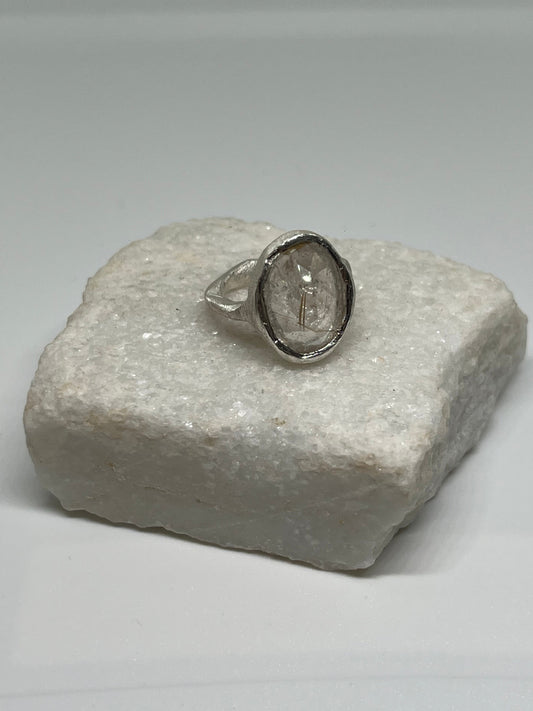 Rutilated Quartz in Silver