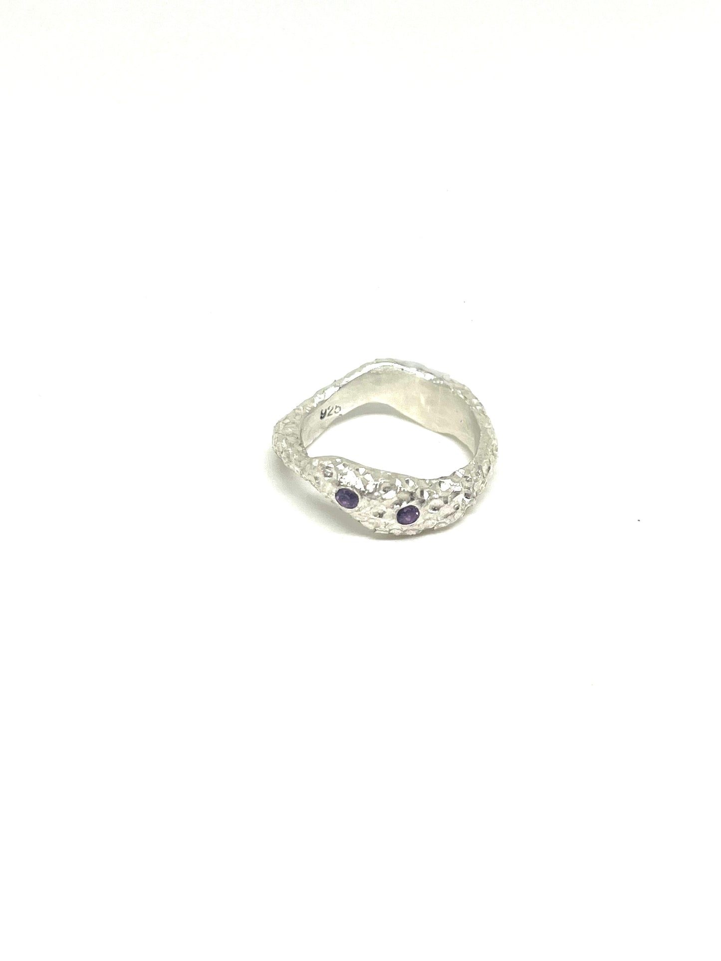 Silver Ring with amethysts